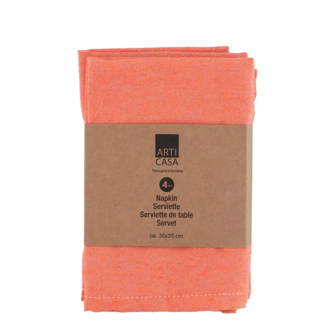 Serviette 35 x 35 cm 4er Set orange