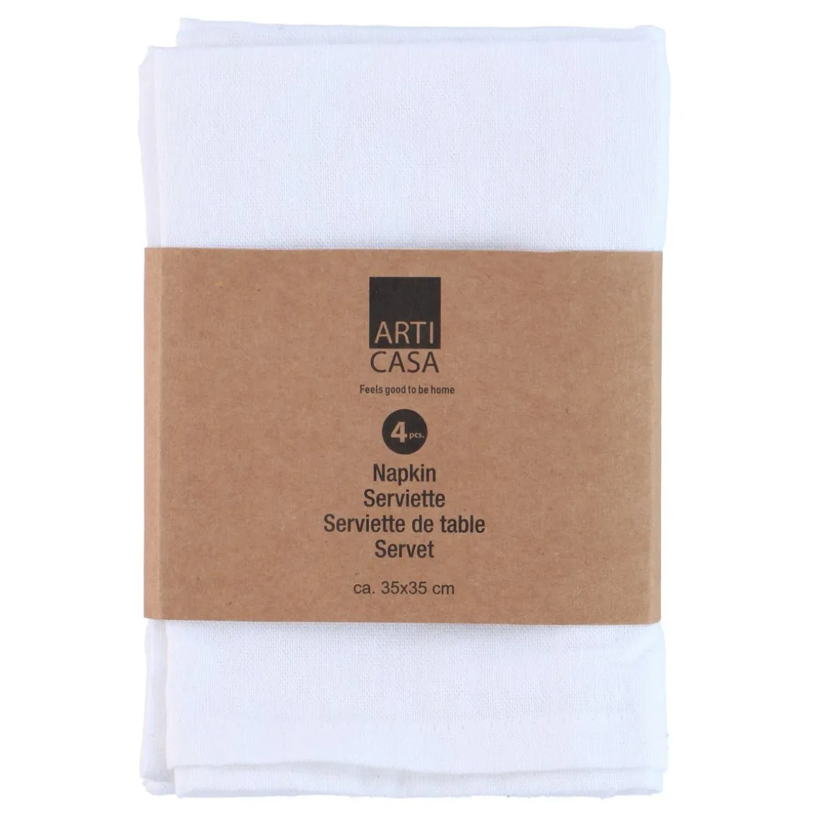 Serviette 35 x 35 cm 4er Set weiss