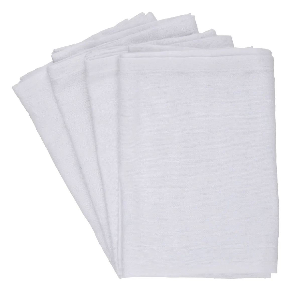 Serviette 35 x 35 cm 4er Set weiss