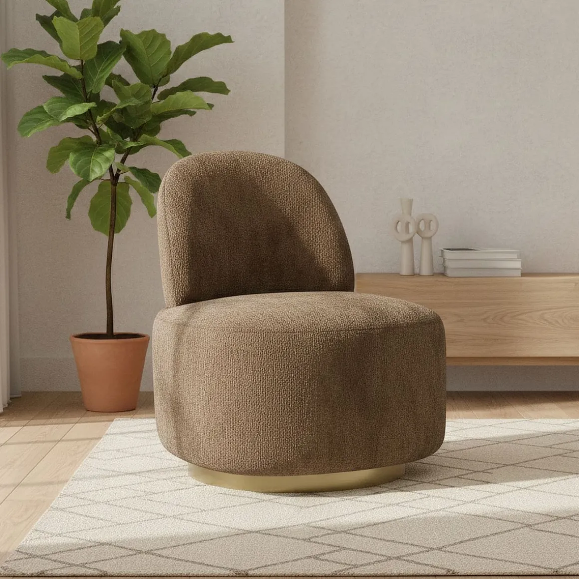 Sessel FIEN braun/gold