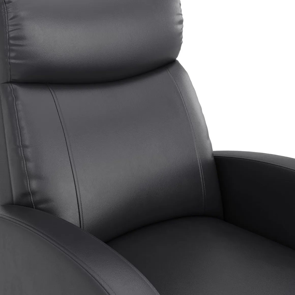 Sessel Leder LUCE mit Liegefunktion schwarz