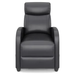 Sessel Leder LUCE mit Liegefunktion schwarz