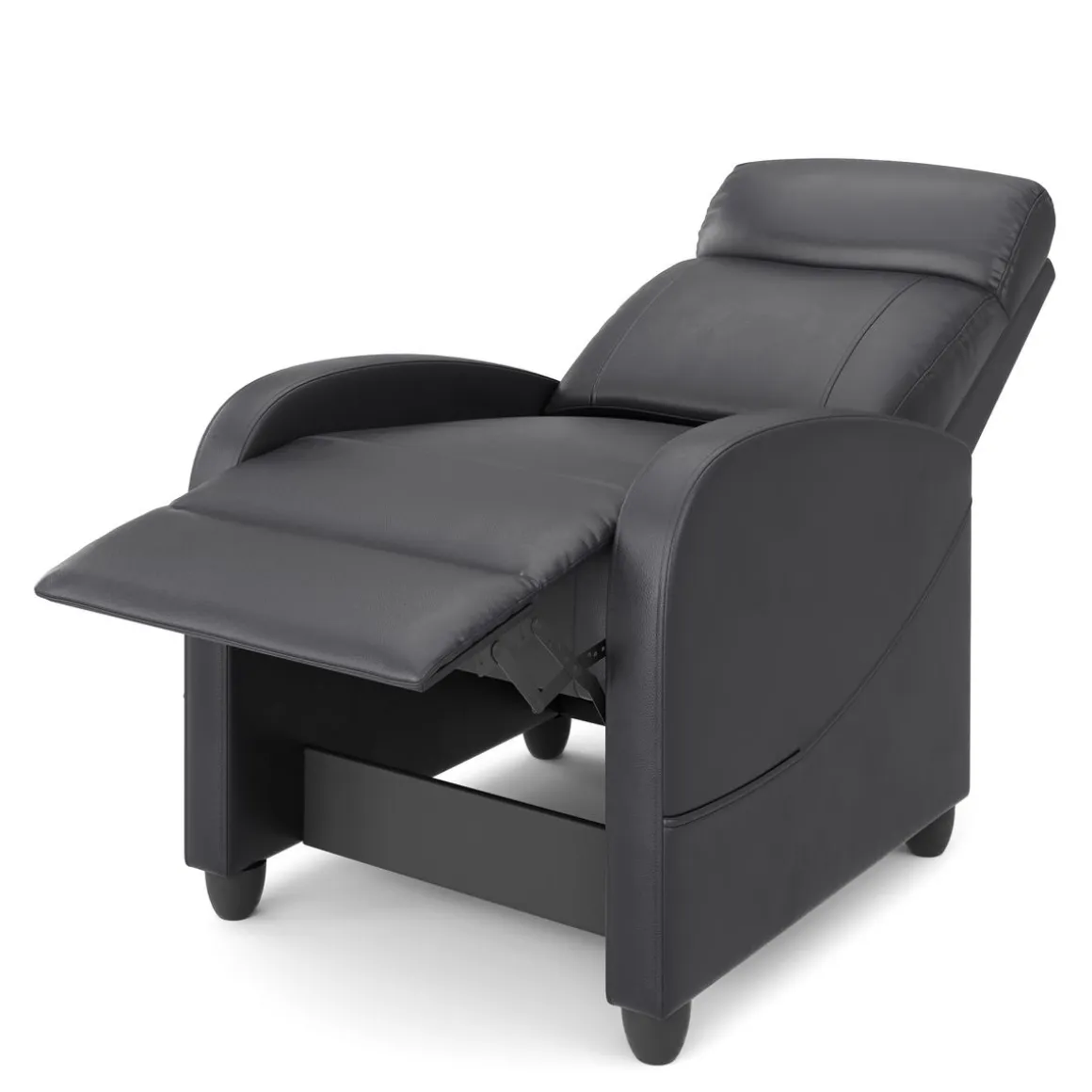 Sessel Leder LUCE mit Liegefunktion schwarz