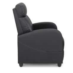 Sessel Leder LUCE mit Liegefunktion schwarz