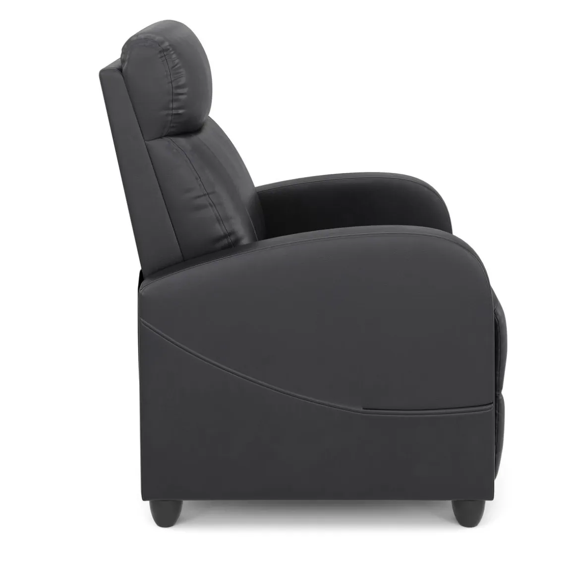 Sessel Leder LUCE mit Liegefunktion schwarz