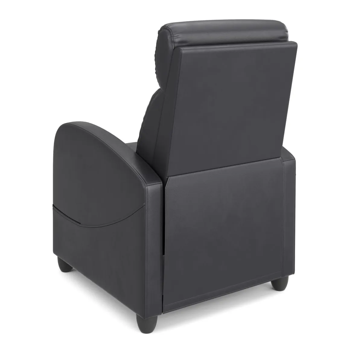 Sessel Leder LUCE mit Liegefunktion schwarz
