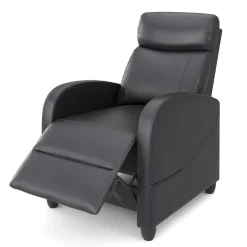 Sessel Leder LUCE mit Liegefunktion schwarz