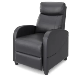 Sessel Leder LUCE mit Liegefunktion schwarz