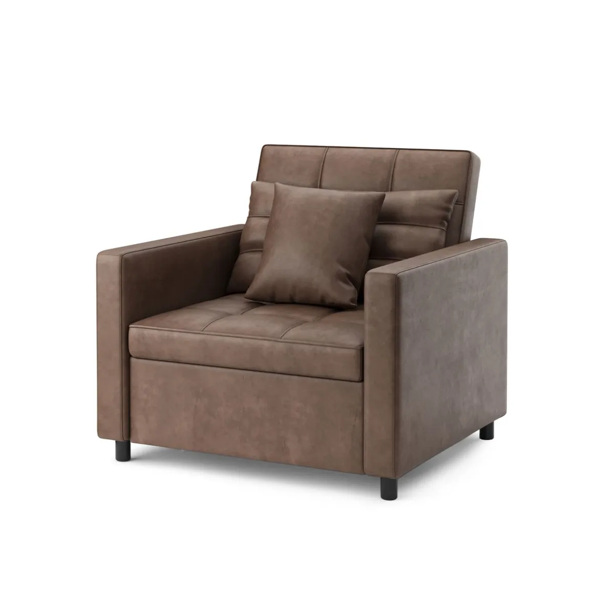 Sessel Leder mit Schlaffunktion LINO braun