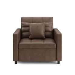 Sessel Leder mit Schlaffunktion LINO braun