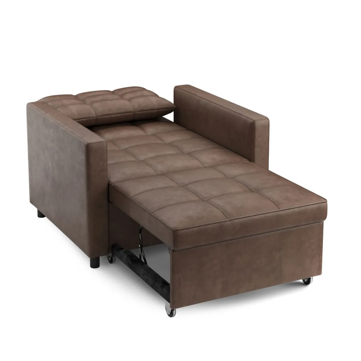 Sessel Leder mit Schlaffunktion LINO braun