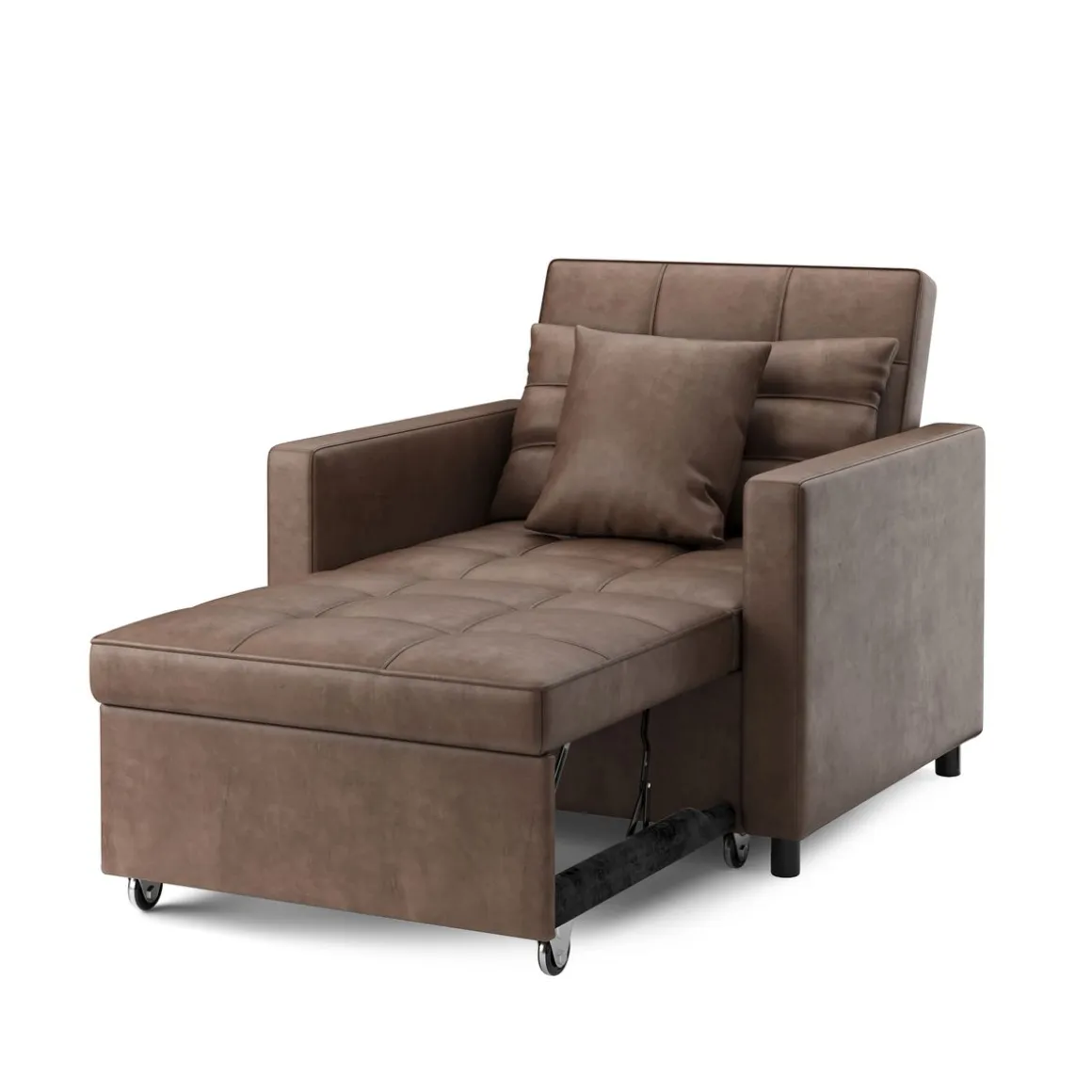 Sessel Leder mit Schlaffunktion LINO braun