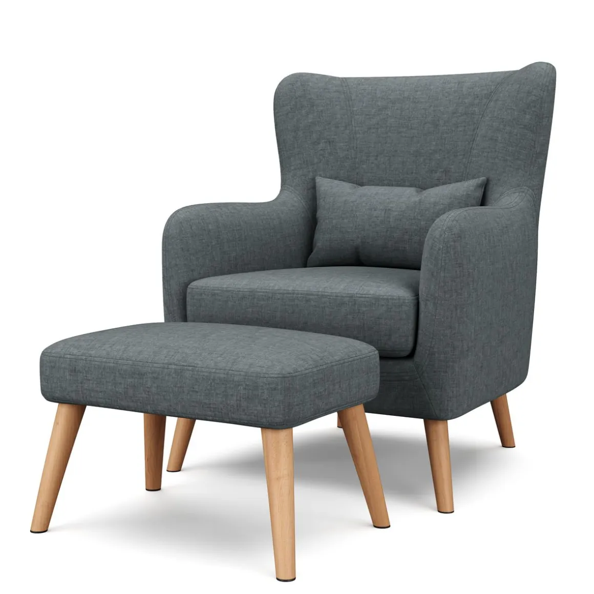 Sessel mit Hocker JARIS anthrazit