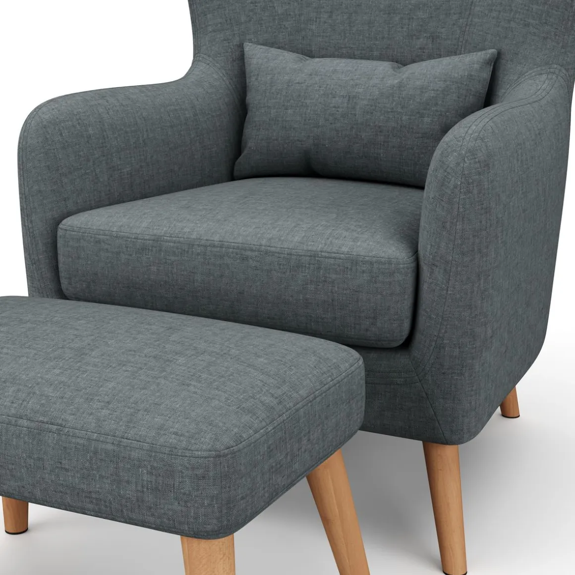 Sessel mit Hocker JARIS anthrazit