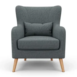 Sessel mit Hocker JARIS anthrazit