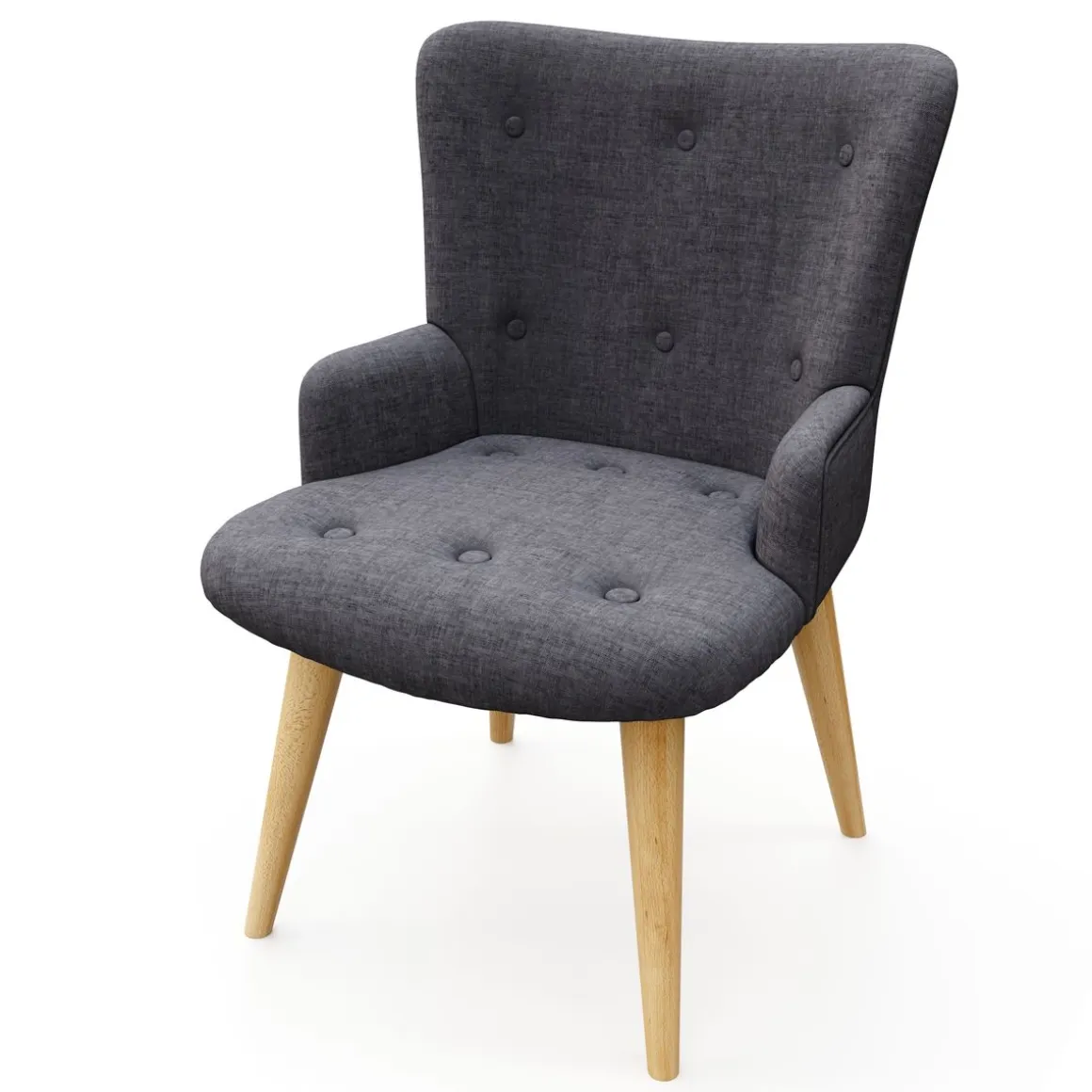 Sessel mit Hocker NEVIO anthrazit