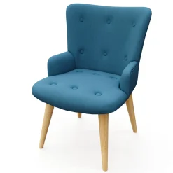 Sessel mit Hocker NEVIO blau