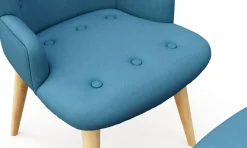 Sessel mit Hocker NEVIO blau