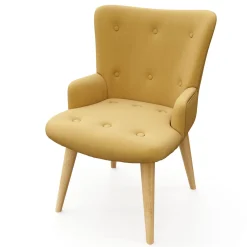 Sessel mit Hocker NEVIO gelb