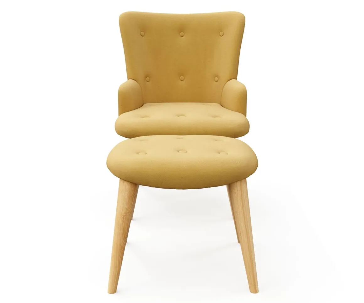 Sessel mit Hocker NEVIO gelb