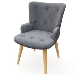 Sessel mit Hocker NEVIO grau