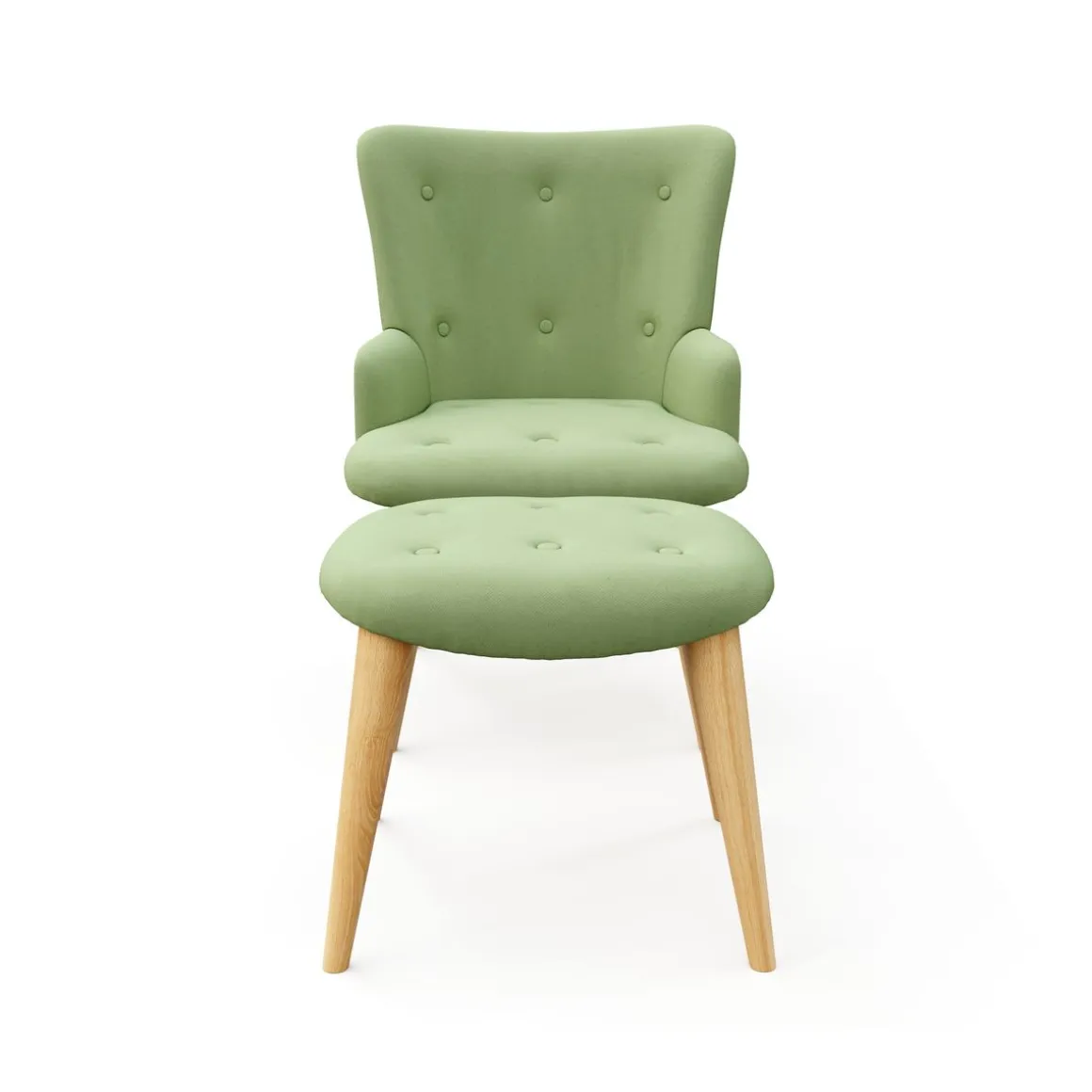 Sessel mit Hocker NEVIO mintgrün