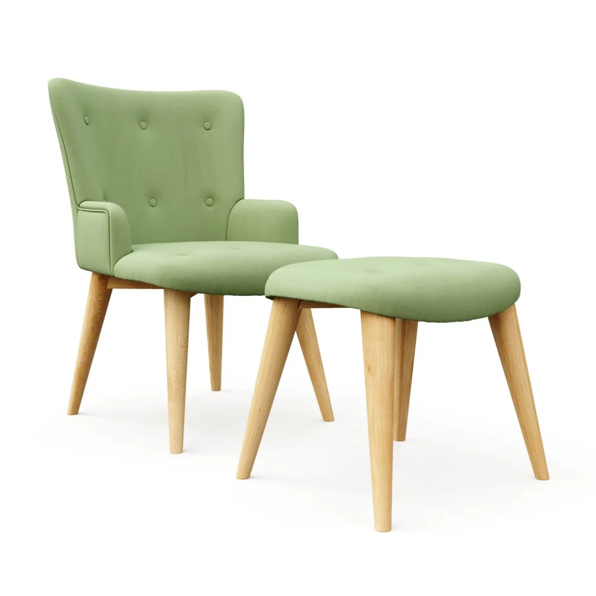 Sessel mit Hocker NEVIO mintgrün
