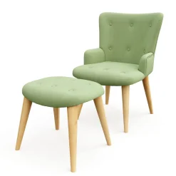 Sessel mit Hocker NEVIO mintgrün
