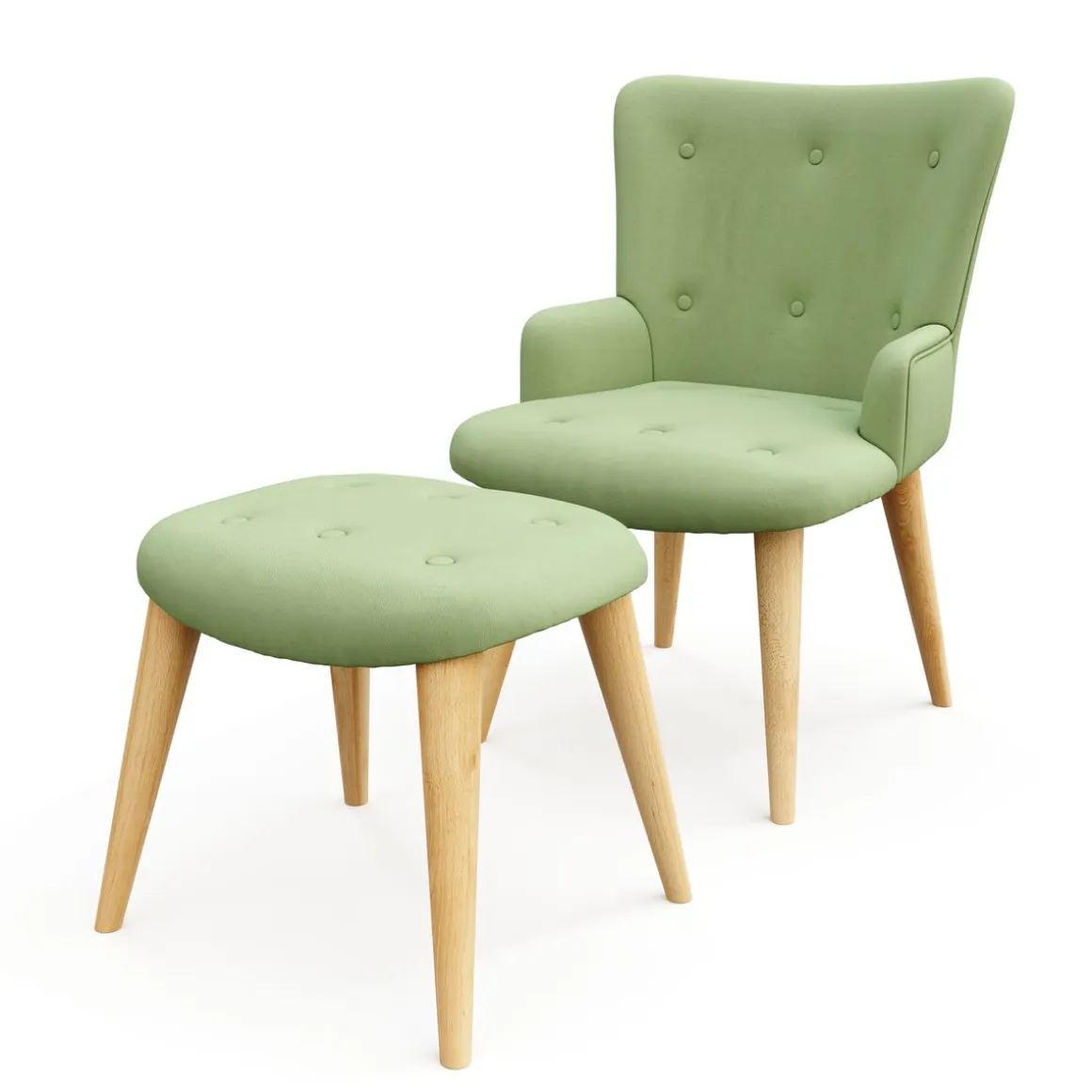 Sessel mit Hocker NEVIO mintgrün