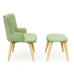 Sessel mit Hocker NEVIO mintgrün