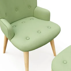 Sessel mit Hocker NEVIO mintgrün