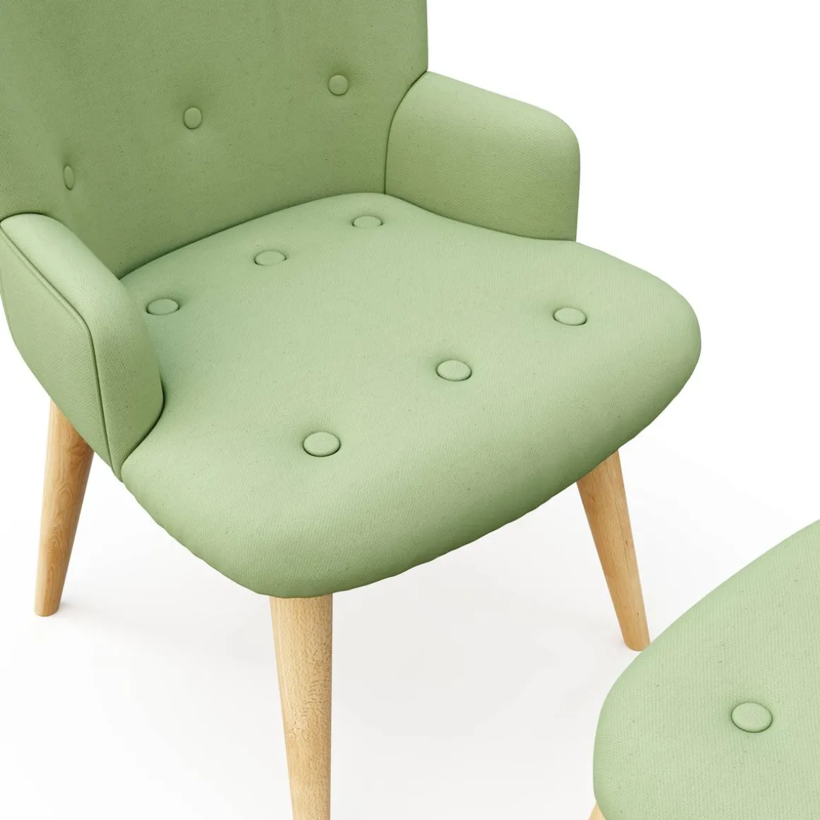 Sessel mit Hocker NEVIO mintgrün