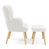 Sessel mit Hocker TEDDY weiss