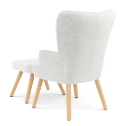 Sessel mit Hocker TEDDY weiss