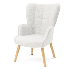 Sessel mit Hocker TEDDY weiss
