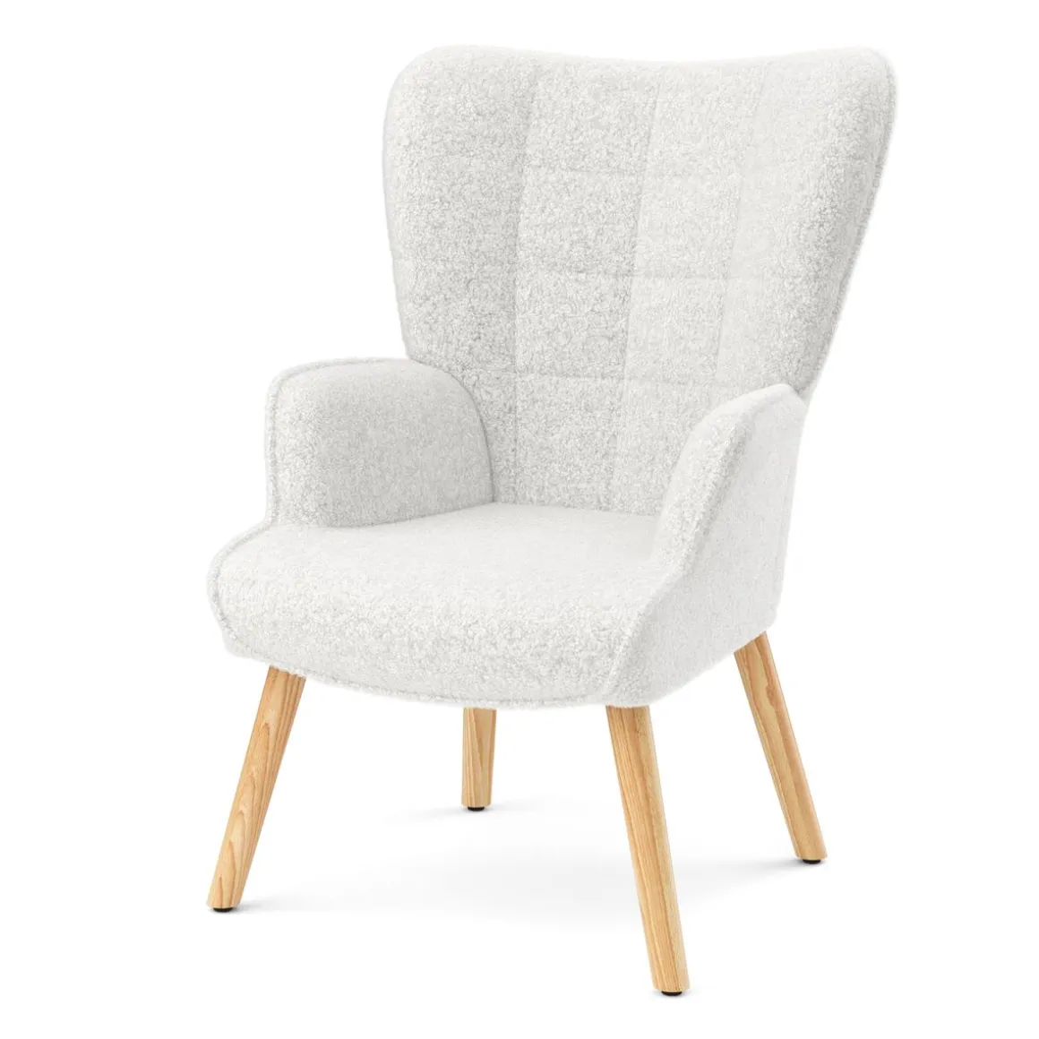 Sessel mit Hocker TEDDY weiss