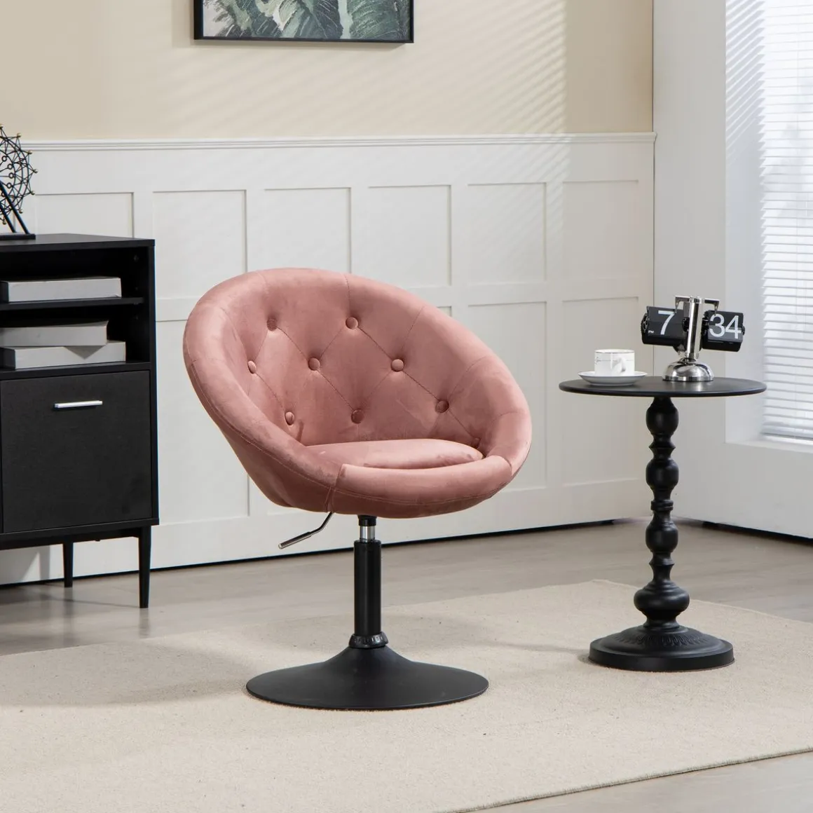 Sessel Samt KEIF drehbar altrosa
