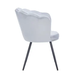 Sessel Samt SHELLY grau/schwarz