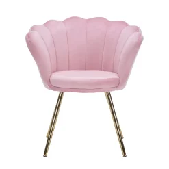 Sessel Samt SHELLY pink/gold