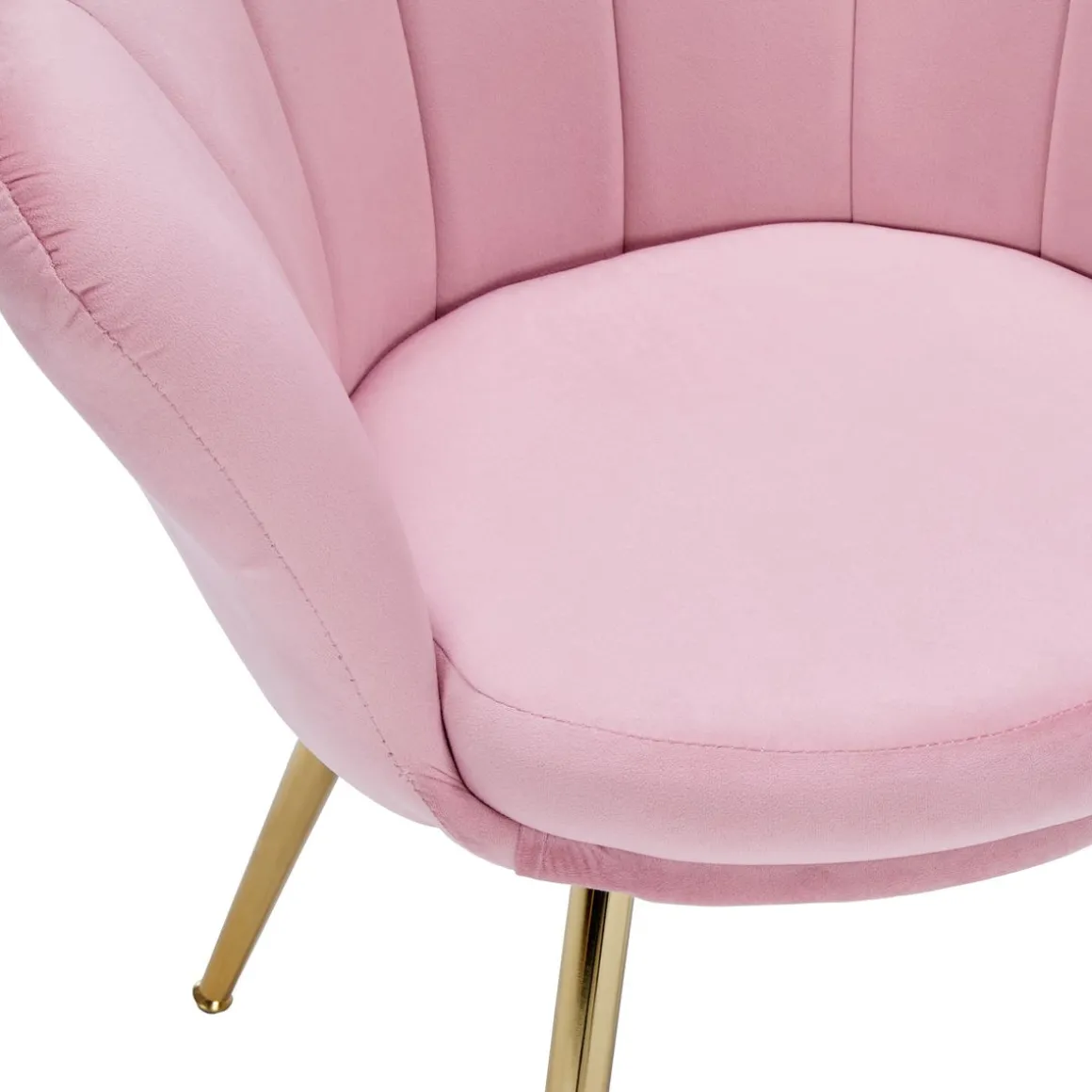 Sessel Samt SHELLY pink/gold