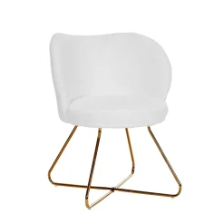 Sessel Teddy SHELDON weiss/gold