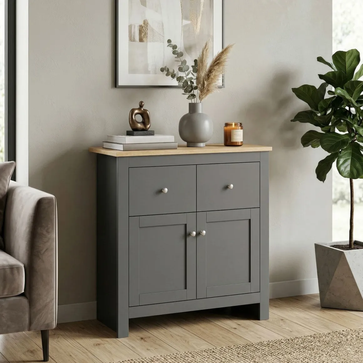 Sideboard ARLES 79 x 35 x 80 cm anthrazit
