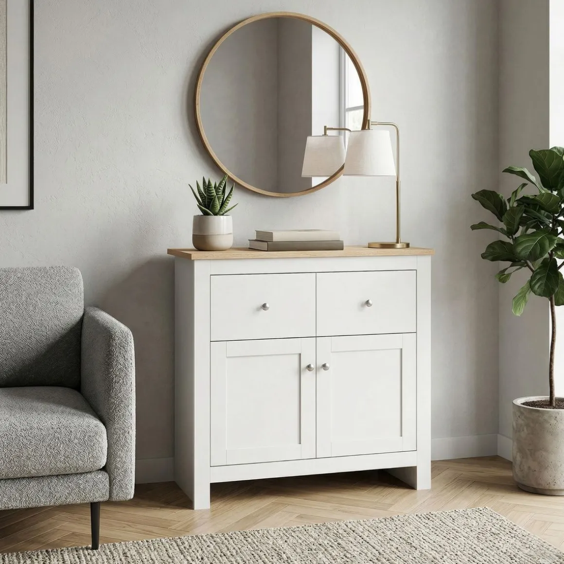 Sideboard ARLES 79 x 35 x 80 cm weiss