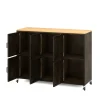 Sideboard auf Rollen Industrial FORGE 119 x 89 cm schwarz/braun