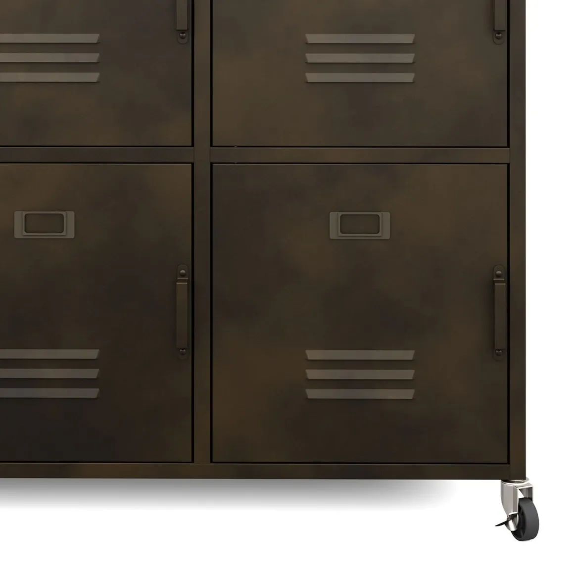 Sideboard auf Rollen Industrial FORGE 119 x 89 cm schwarz/braun