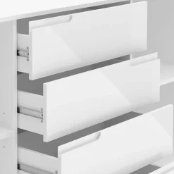 Sideboard AVILA 4 Schubladen und 2 Türen 165 x 80 cm Hochglanz weiss