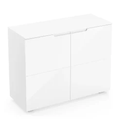 Sideboard AVILA 2 Türen 100 x 80 cm Hochglanz weiss