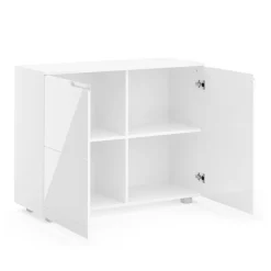 Sideboard AVILA 2 Türen 100 x 80 cm Hochglanz weiss