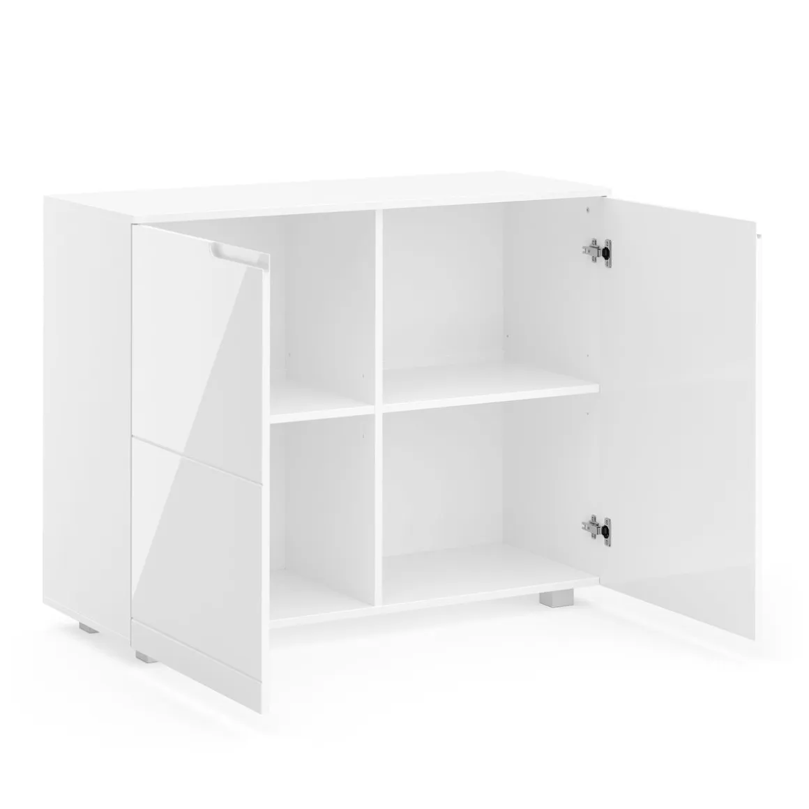 Sideboard AVILA 2 Türen 100 x 80 cm Hochglanz weiss