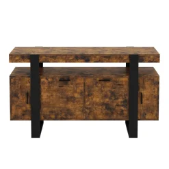 Sideboard CHELSEA 140 x 80 cm braun/schwarz